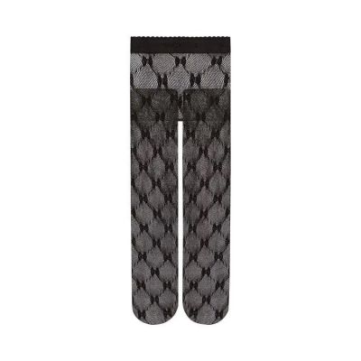 NEW GUCCI TIGHTS BLACK GOLD KNIT GG Size S 691619